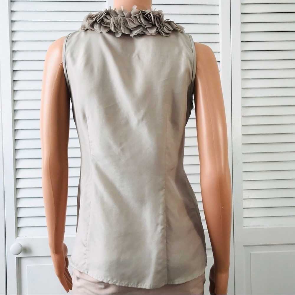 2/$25 ANN TAYLOR Petite Beige Sleeveless Silk Button Down Blouse Size XS - Picture 4 of 8